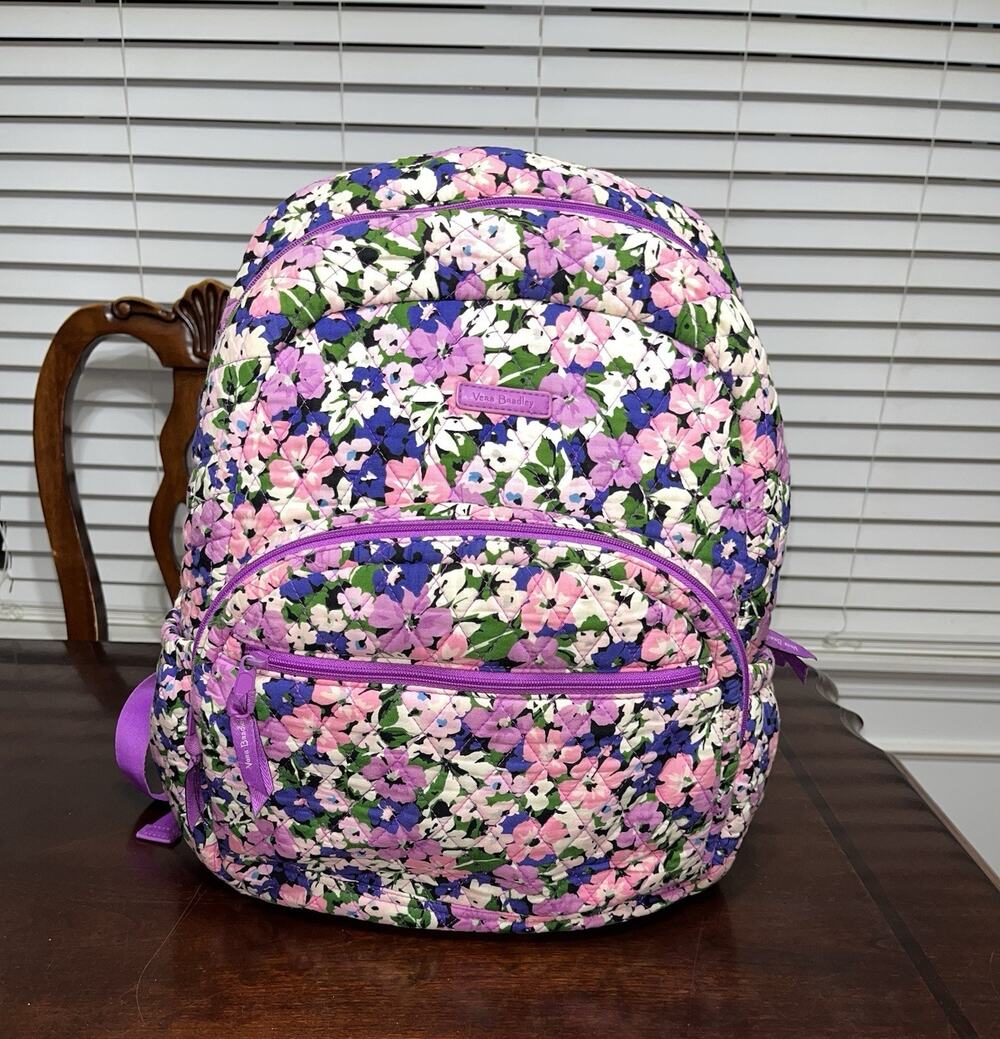Vera Bradley Backpack Laptop Bag Flower Garden